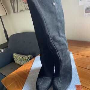 Black Suede Sz 9 La Canadienne Womens Knee Boots